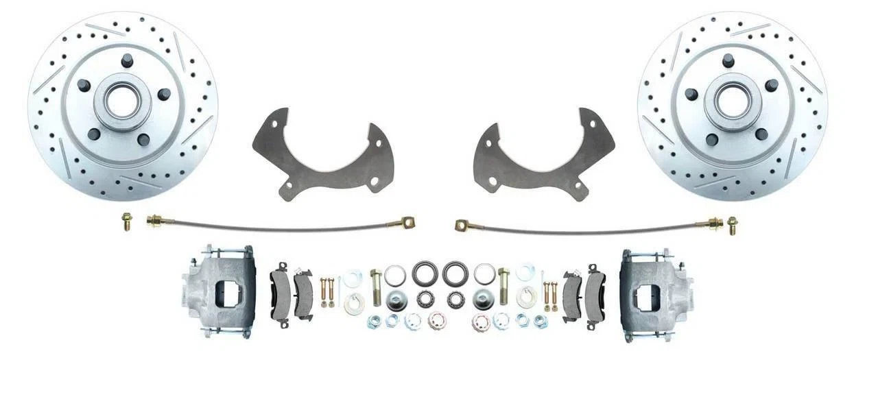 Fits 1957-1972 Full Size Ford Disc Brake Kit w_Drilled & Slotted Rotor DBK5772LX
